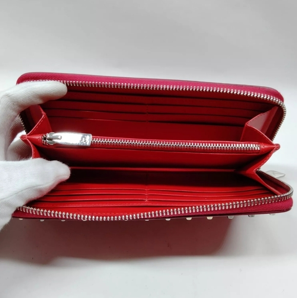 Christian Louboutin Studded Long Wallet Pink Leather - Picture 4 of 9